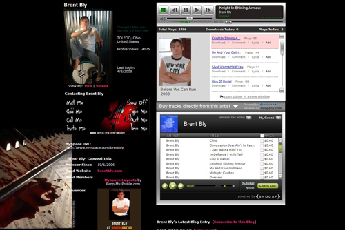 Enter Brent Bly's Myspace Website